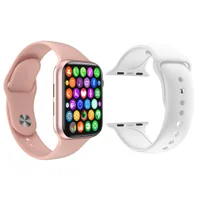 Kit 1 Relógio Inteligente Smartwatch W34 S Rosa Android Ios + 1 Multiira Extra Silicone Branco
