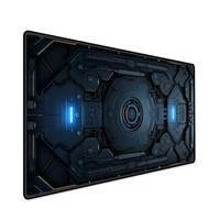Mouse Pad Gamer Speed Extra Grande Desk Pad Profissional Premium Com Borda Costurada 70x35 -nave Door Azul
