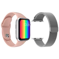 Kit 1 Relógio Inteligente Smartwatch Iwo12 Lite Rosa Android Ios + 1 Multiira Extra Milanese Prata Kit 1 Relógio Inteligente Smartwatch Iwo12 Lite Rosa Android Ios + 1 Multiira Extra Milanese Prata