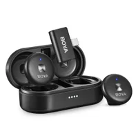 Sistema Microfone De Lapela Boya Omic-u Usb Tipo C Preto
