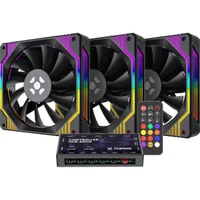 Kit Cooler Fan ARGB Fortrek Frosty Preto Com Controladora/controle