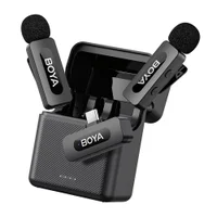 Microfone De Lapela Boya By-v30 Android/ios Usb C Preto