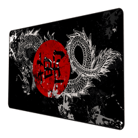 Mouse Pad Gamer Speed, Extra Grande, Desk Pad Profissional Premium, Com Borda Costurada 100x50,Dragão Negro