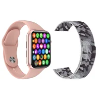 Kit 1 Relógio Inteligente Smartwatch Iwo9 Lite Rosa Android Ios + 1 Multiira Extra Milanese Camuflada Kit 1 Relógio Inteligente Smartwatch Iwo9 Lite Rosa Android Ios + 1 Multiira Extra Milanese Camuflada