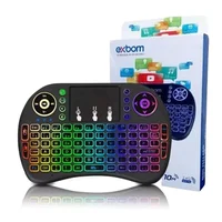 Mini Teclado Mouse Touch Sem Fio Tv Box Wireless Com Luz Backlit