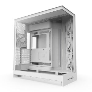 Gabinete Gamer NZXT H9 Flow, Mid Tower, Lateral de Vidro, Com 4 Fans, Branco, CM-H92FW-01