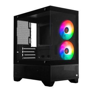 Gabinete Gamer Pichau Magpie 4B, Mini-Tower, Lateral de Vidro, Com 2 Fans, Preto, PG-MAG4B-BK2