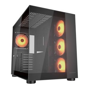 Gabinete Gamer Cougar FV150, RGB, Mid-Tower, Lateral de Vidro, Com 4 Fans, Preto, 385KA10.0001