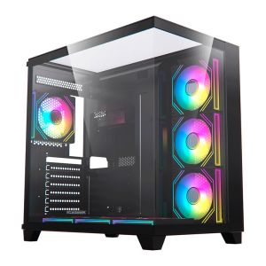 Gabinete Gamer Acegeek Horizon, Mid-Tower, Lateral de Vidro, Preto, AG-HORIZON-BK