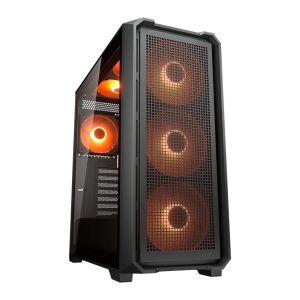 Gabinete Gamer Cougar MX600 Air Pro, ARGB, Midi Tower, Lateral de Vidro, com 6 Fans, Preto, 382SC90.0003