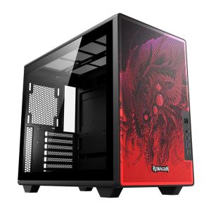 Gabinete Gamer Redragon Strafe Neo Infernal Dragon, Mid-Tower, Lateral de Vidro, Preto e Vermelho, CA-617B
