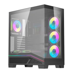 Gabinete Gamer Aigo Darkflash K430, ARGB, Mid-Tower, Lateral De Vidro, Com 6 Fans, Preto, K430-PC-CASE-BLACK