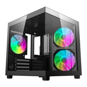 Gabinete Gamer Aigo Apollo A275, Mini-Tower, Lateral de Vidro, Preto, AC-A275-B-HQ1