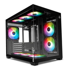 Gabinete Gamer Mancer CV450, Mini-Tower, Lateral de Vidro, Com 9 Fans, Preto, MCR-CV4509F-BK