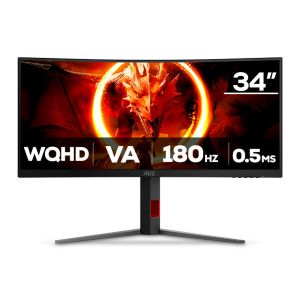 OPENBOX - Monitor Gamer AOC Agon Quad 34, 34 Pol, VA, WQHD, 0.5ms, 180Hz, FreeSync Premium, HDMI/DP, U34G4C