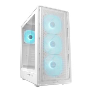 Gabinete Gamer Cougar Airface Pure Pro, ARGB, Mid-Tower, Lateral de Vidro, Com 4 Fans, Branco, 382GA50.0004