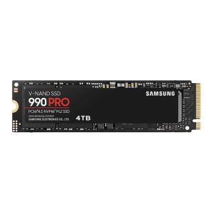 SSD Samsung 990 Pro, 4TB, M.2 2280, PCIe NVMe, Leitura 7450MB/s, Gravacao 6900MB/s, MZ-V9P4T0B-AM