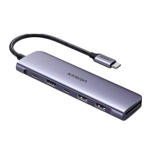 Adaptador Ugreen Hub USB-C, HDMI/ 2P USB-A/ SD/ USB-C 100W, CM195 Adaptador Ugreen Hub USB-C, HDMI/ 2P USB-A/ SD/ USB-C 100W, CM195
