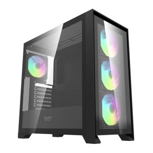 Gabinete Gamer Aigo DarkFlash DRX90 Glass, Mid-Tower, Lateral de Vidro, Preto, DRX90-GLASS-BLACK