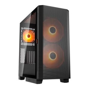 Gabinete Gamer Cougar Airface Flo, RGB, Mid-Tower, Lateral de Vidro, Com 3 Fans, Preto, 385YA60.0001