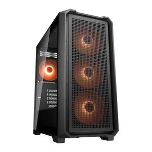 Gabinete Gamer Cougar MX600 Mini V2 Pro, ARGB, Mini Tower, Lateral de Vidro, com 4 Fans, Preto, 382TC90.0003