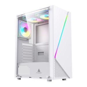 Gabinete Gamer Acegeek Lumix, Mid-Tower, Lateral de Vidro, Branco, AG-LUMIX-WH