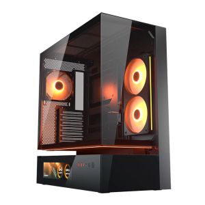 Gabinete Gamer Cougar CFV235 Vision, RGB, Mid Tower, Lateral de Vidro, Com 2 Fans, Preto, 382DA40.0003