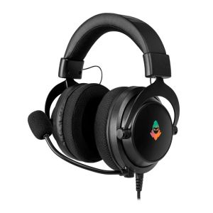 Headset Gamer Mancer Aura, LED Rainbow, Drivers 50mm, Microfone Removível, Earpads Tecido, Preto, MCR-AUR-RGB01