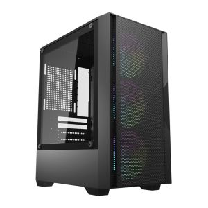 Gabinete Gamer Aigo Darkflash C195M Mesh, Rainbow, Mini-Tower, Lateral de Vidro, Com 3 Fans, Preto, AC-C195M-MESH-B-BR1