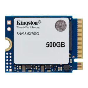 SSD Kingston NV3, 500GB, M.2 2230, PCIe NVMe, Leitura 5000MB/s, Gravacao 3000MB/s, SNV3SM3-500G