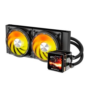 Water Cooler Aigo Darkflash DE240, ARGB, Display IPS 2.88 Pol, 240mm, Preto, DARKFLASH-DE-240-BLACK