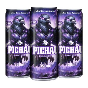 Pack Energetico Pichau Açai Zero, 350ml, Com 3 unidades