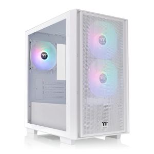 Gabinete Gamer Thermaltake Versa H16 TG, ARGB, Micro-Tower, Lateral de Vidro, com 3 Fans, Branco, CA-1Y8-00S6WN-01