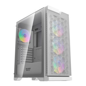 Gabinete Gamer Aigo Darkflash DK361, RGB, Mid-Tower, Lateral De Vidro, Com 4 Fans, Branco, DK361-WH