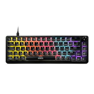 Teclado Mecanico Mancer Black Ghost V3, Rainbow, Switch Huano Vermelho, Preto, MCR-BKG-RBW03