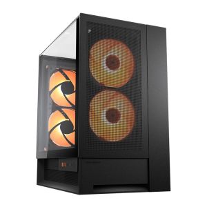 Gabinete Gamer Cougar OmnyX, RGB, Mid Tower, Lateral de Vidro, Com 4 Fans, Preto, 382WA30.0001