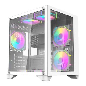 Gabinete Gamer Aigo C270, Mini-Tower, Lateral de Vidro, White, C270-WH