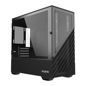 Gabinete Gamer Alseye Wins 80, Mid-Tower, Lateral de Vidro, Preto, WINS80-B