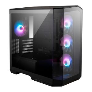 Gabinete Gamer MSI MAG Pano M100R PZ, ARGB, Mid-Tower, Lateral de Vidro, Com 4 Fans, Preto, MAG-PANO-M100R-PZ