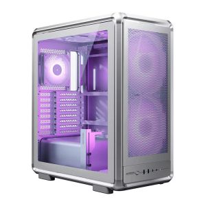 Gabinete Gamer Cooler Master Masterframe 500 Mesh, ARGB, Mid-Tower, Com 3 Fans, Prata, MF500M-SHNN-S01