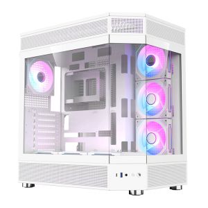 Gabinete Gamer Acegeek Icecube, Mid-Tower, Lateral de Vidro, Branco, AG-ICECUBE-WH