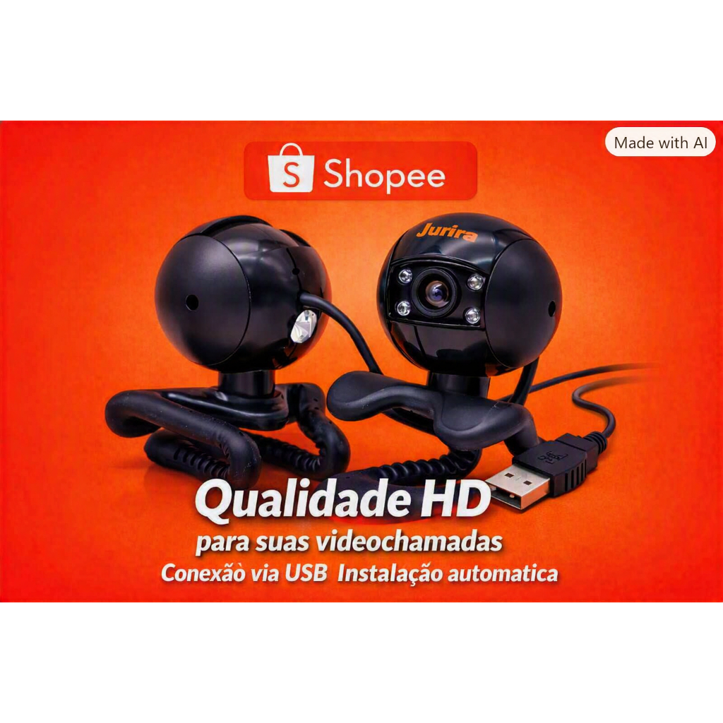 Webcam Jupiter JP-C8100 Internet Video Camera - Video Monitor - Preto