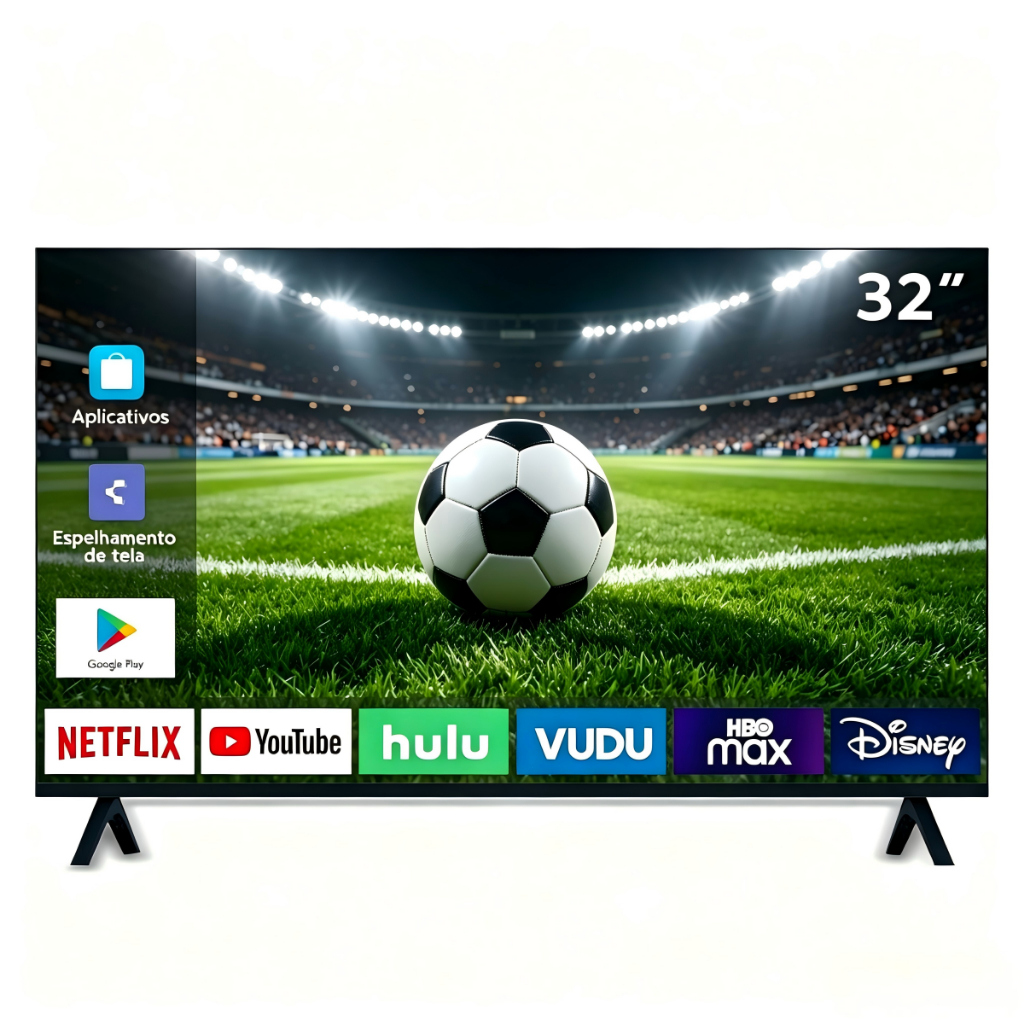 Smart TV 32 24 Pólogadas HD LED Wi-Fi HDMI USB 100/240V Android 14 Smart TV 32 24 Pólogadas HD LED Wi-Fi HDMI USB 100/240V Android 14
