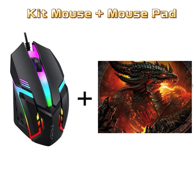 Mouse Gamer + Mouse Pad Gamer Mouse Gamer + Mouse Pad Gamer