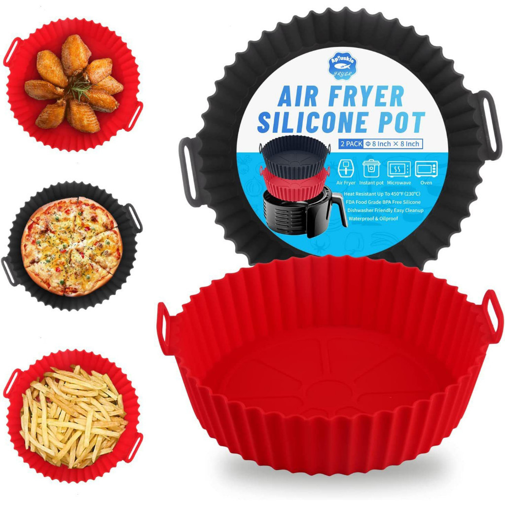 Forma De Silicone Para Air Fryer Forno Microondas Fritadeira Assadeira – Reutilizável Antiaderente Flexível Forma De Silicone Para Air Fryer Forno Microondas Fritadeira Assadeira – Reutilizável Antiaderente Flexível