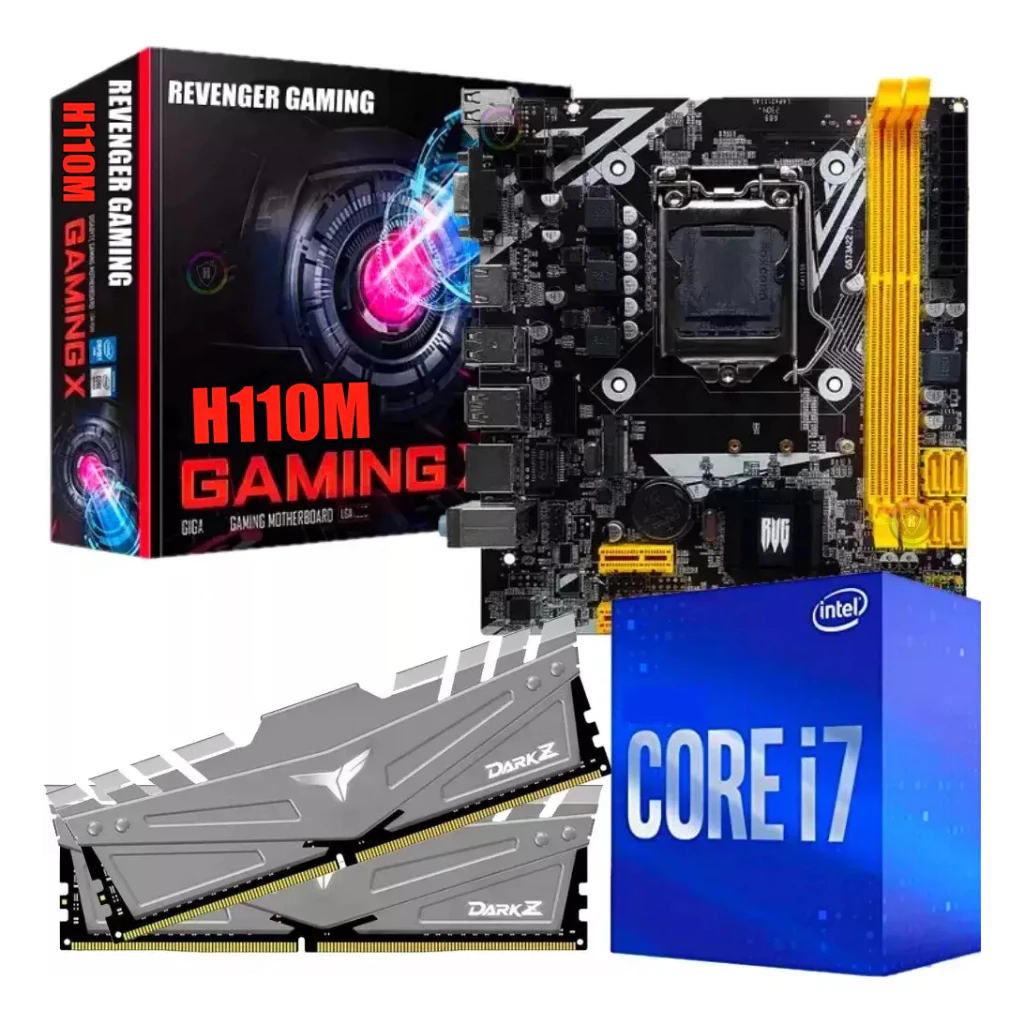 Kit Upgrade Gamer DDR4 - Intel Core i7 4.0Ghz + Placa Mãe H110 + 32GB DDR4