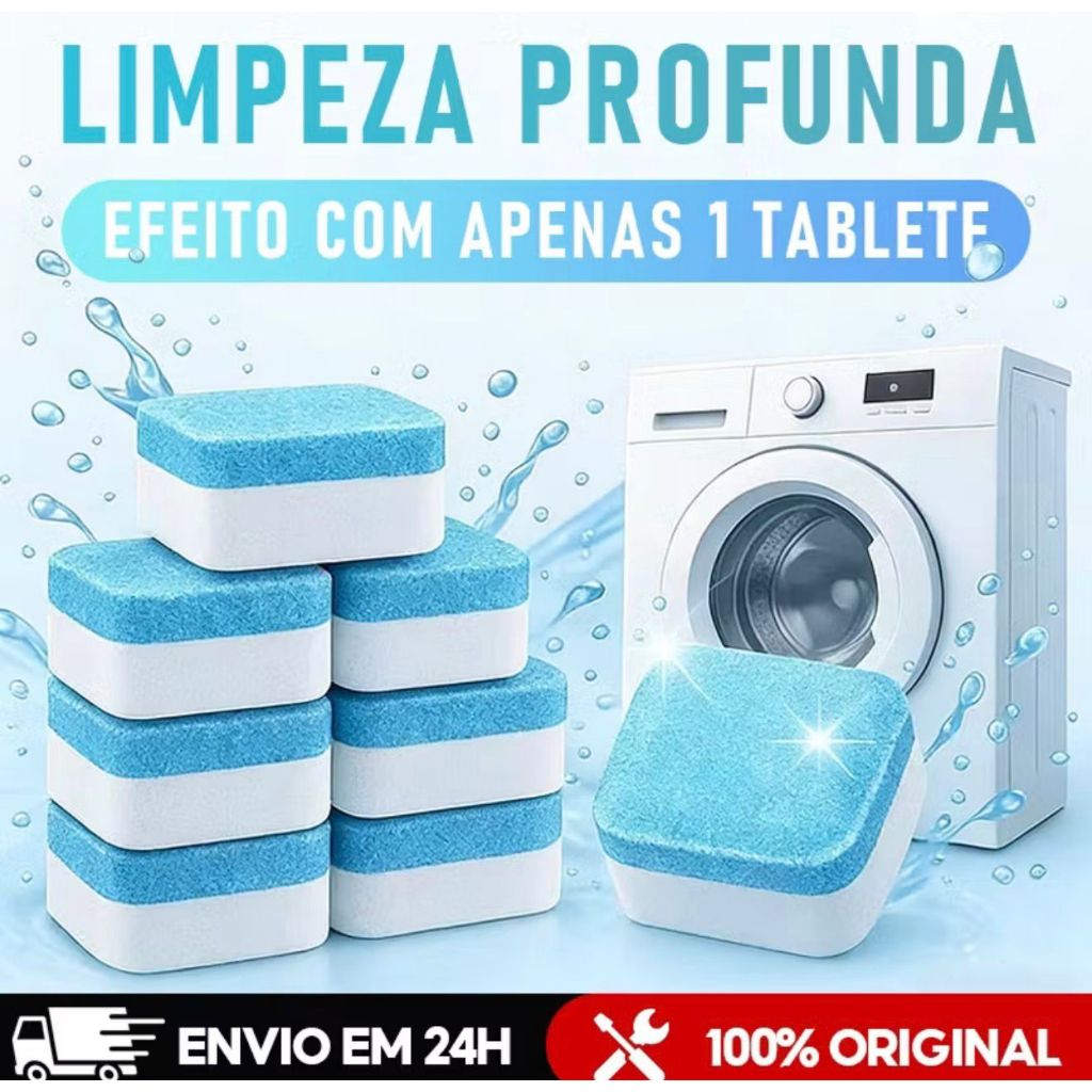 Pastilhas para Limpeza de Máquinas de Lavar Roupas Efervescentes Multifuncional Máquinas de Lavar