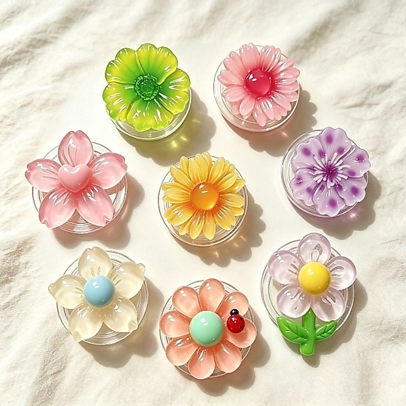 Suporte Pop Socket Acessório De Flores Para Celular Firme e Ajustável para Celular Smartphone