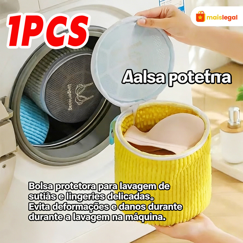 Sacola Protetora para Lavar Sutias na Maquina de Lavar Saco para Roupas Delicadas com Ziper Resistente e Seguro