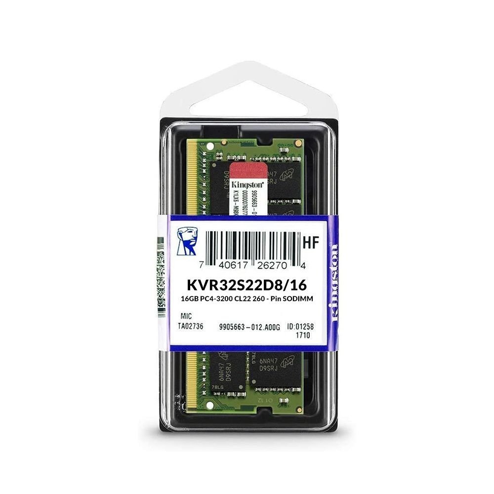 Memória RAM para Notebook DDR4 16GB 3200MHz Kingston - KVR32S22S8/16